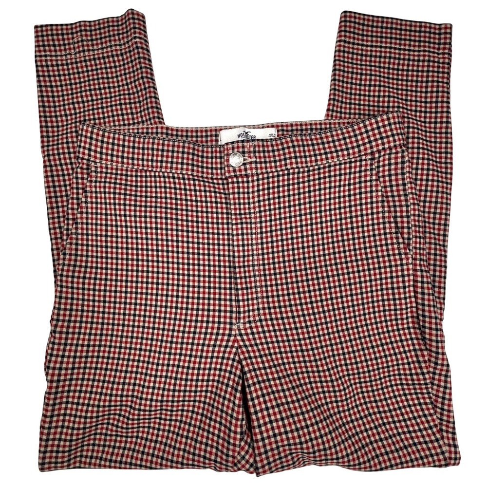 Hollister‎ Ultra High Rise Grandpa Plaid Pants Womens Large 30X27 Retro 60s EUC